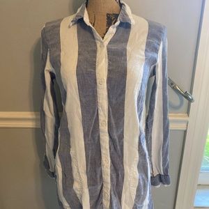 Tommy Bahama blue and white stripe button down dress